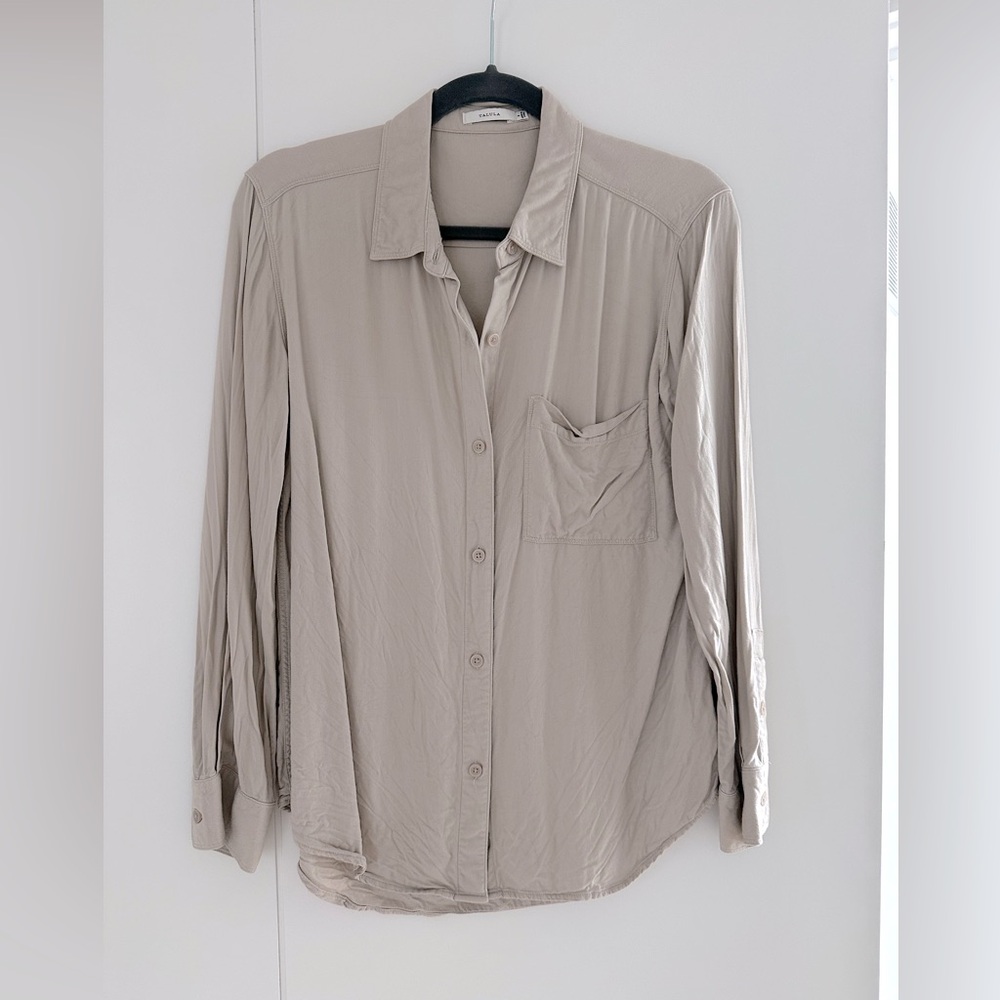 Talula Tan Button Up Shirt